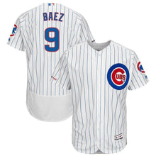 Load image into Gallery viewer, Javier Baez Chicago Cubs Majestic Home Collection Flex Base Player Jersey - White/Royal