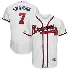 Load image into Gallery viewer, Dansby Swanson Atlanta Braves Majestic 2019 Home Collection Flex Base Player Jersey – White